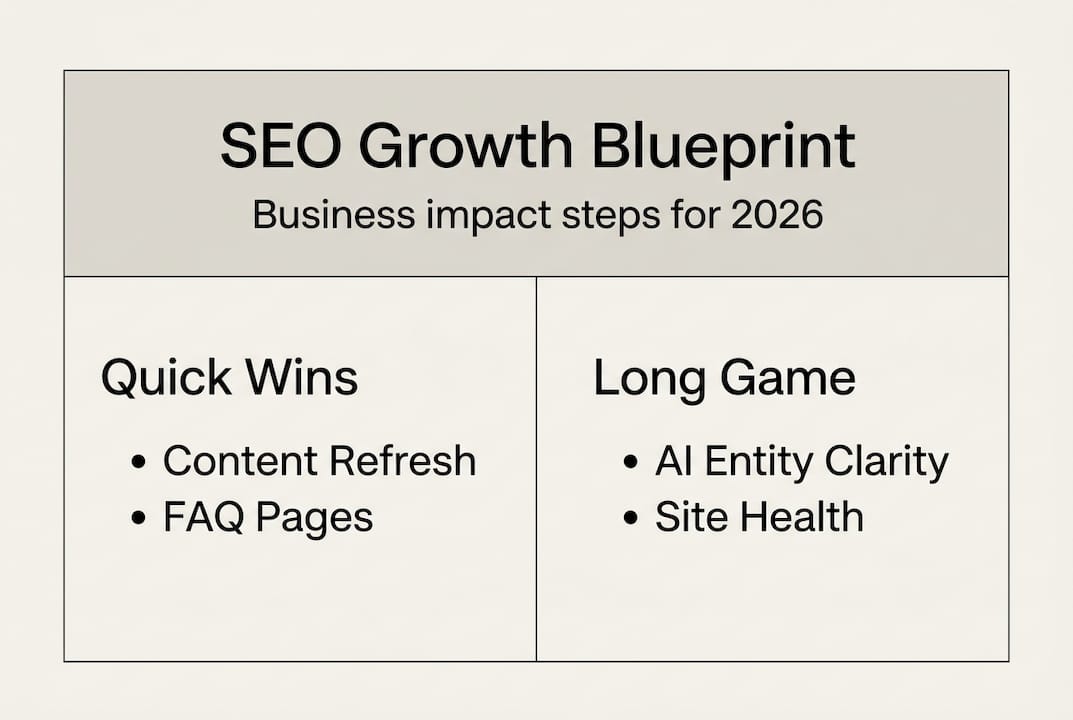 Infographic SEO strategy key components business growth
