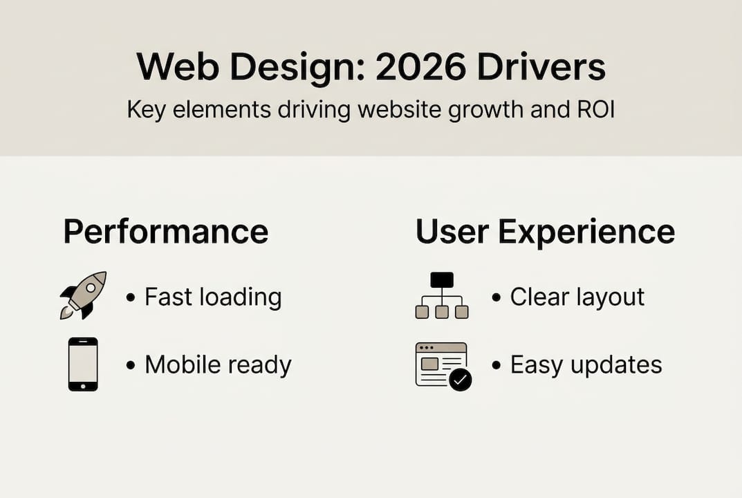 Infographic showing web design growth drivers