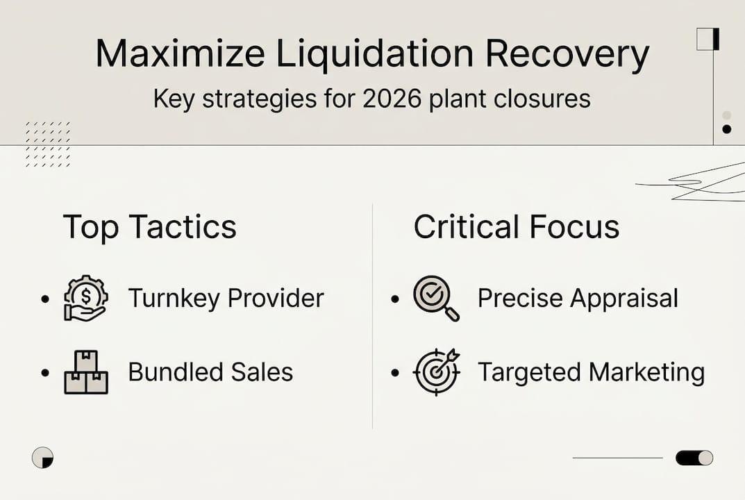 Infographic on plant liquidation strategy options