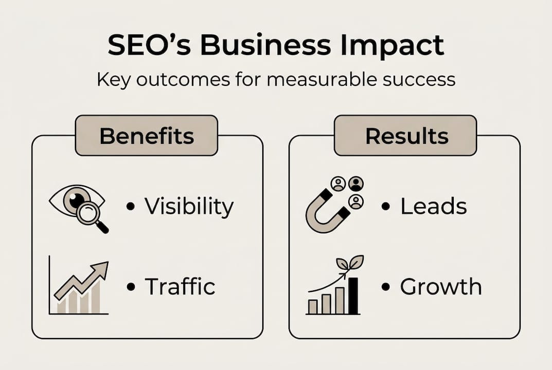 Infographic showing SEO’s business impact