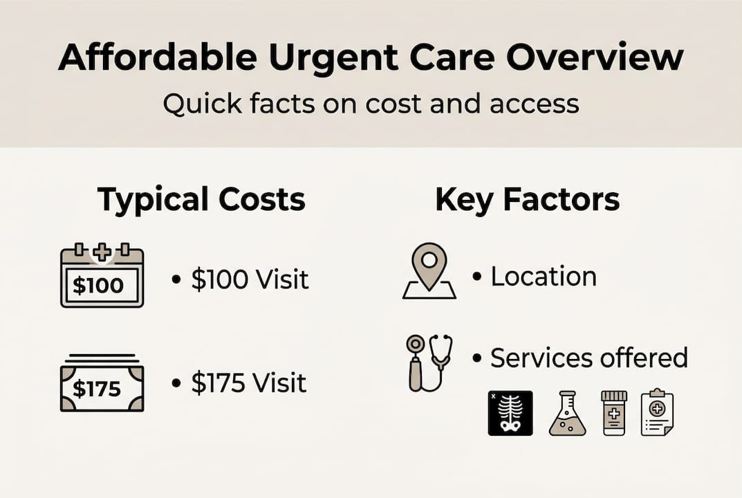 Infographic with costs and factors in urgent care