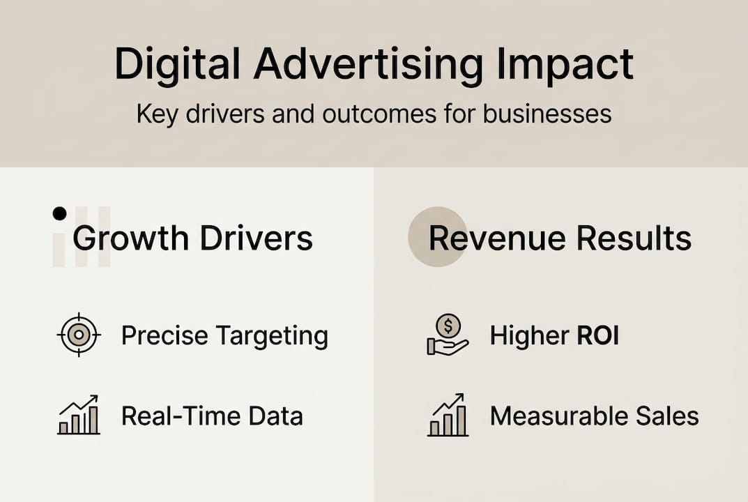 Infographic about digital advertising drivers and results