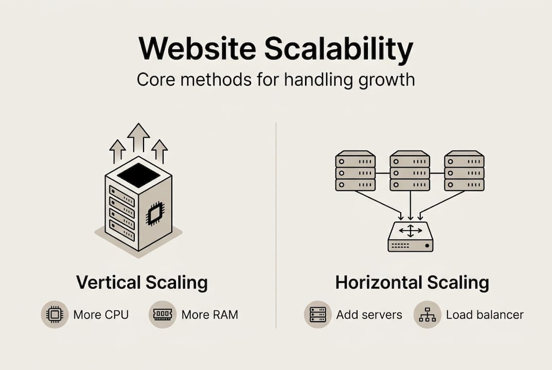Infographic of vertical and horizontal scaling methods