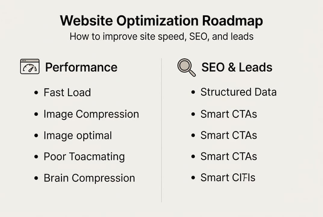 Infographic showing speed, SEO, and lead steps