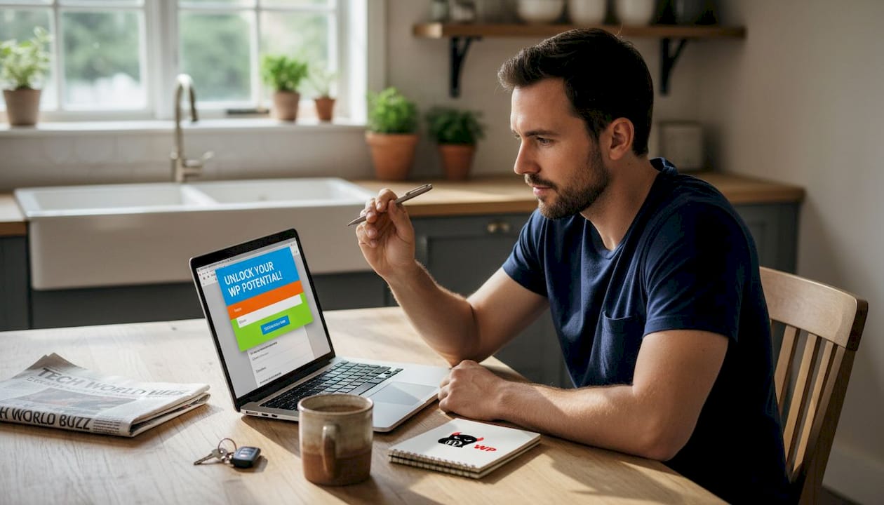 Man interacting with popup lead form