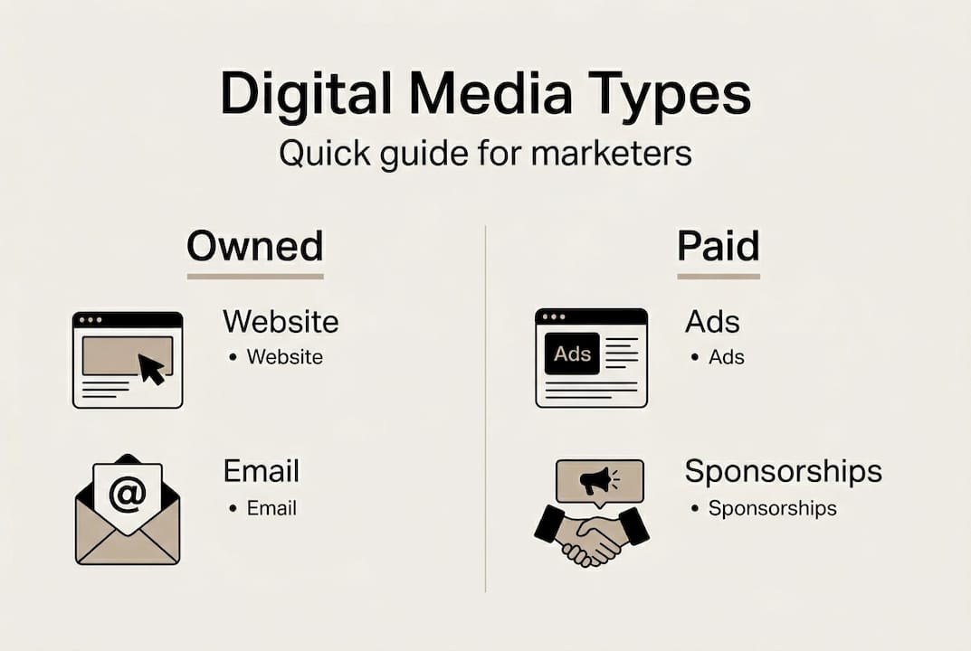 Infographic showing digital media types breakdown