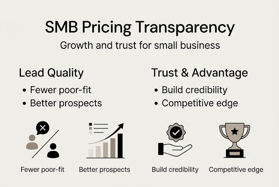 Infographic visualizing SMB pricing transparency