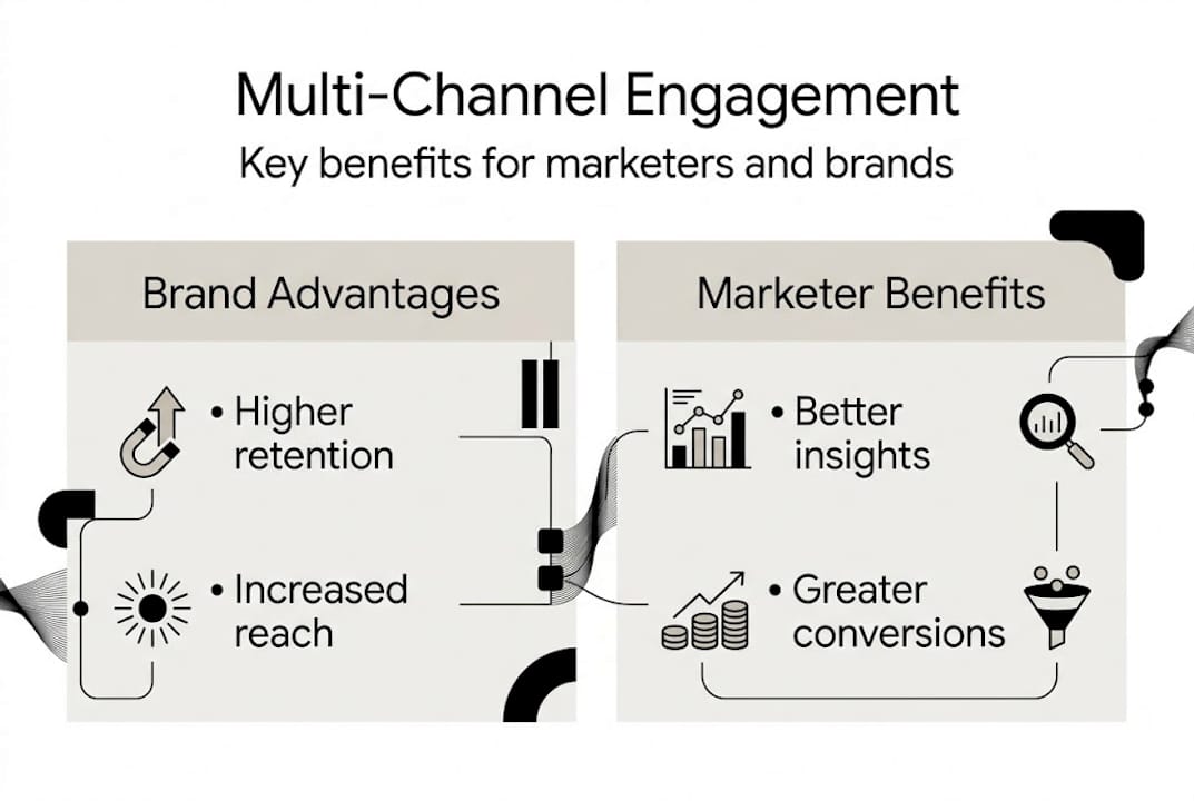 Infographic showing multi-channel engagement benefits