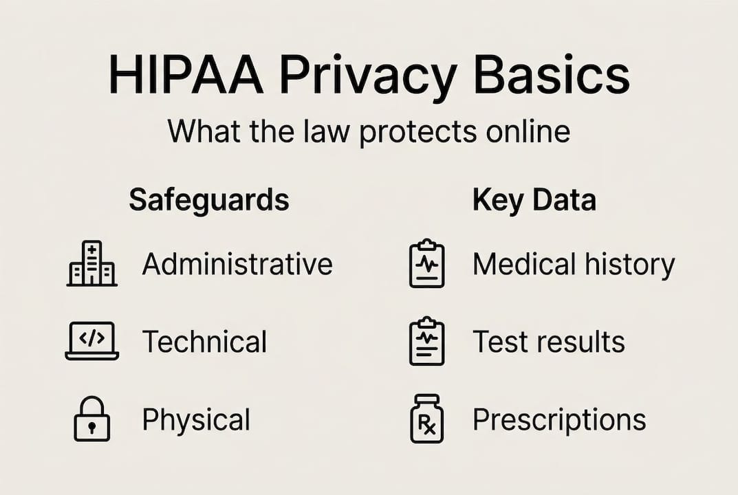 Infographic outlines HIPAA safeguards and protected data