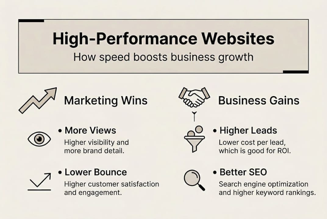 Infographic on website performance and growth impact