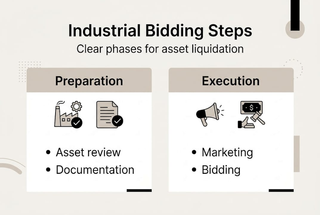 Infographic showing asset bidding process steps