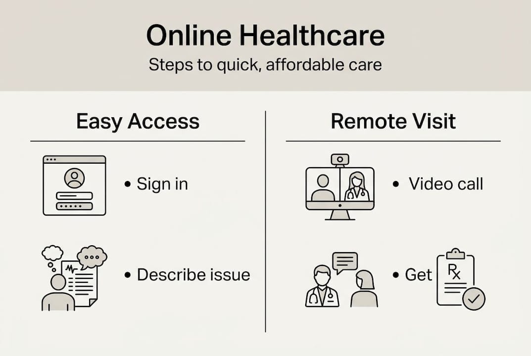 Infographic online healthcare simple process steps