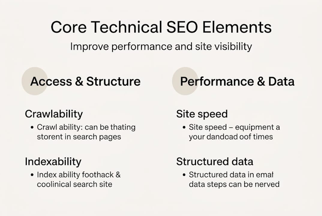 Infographic: core technical SEO elements visual summary
