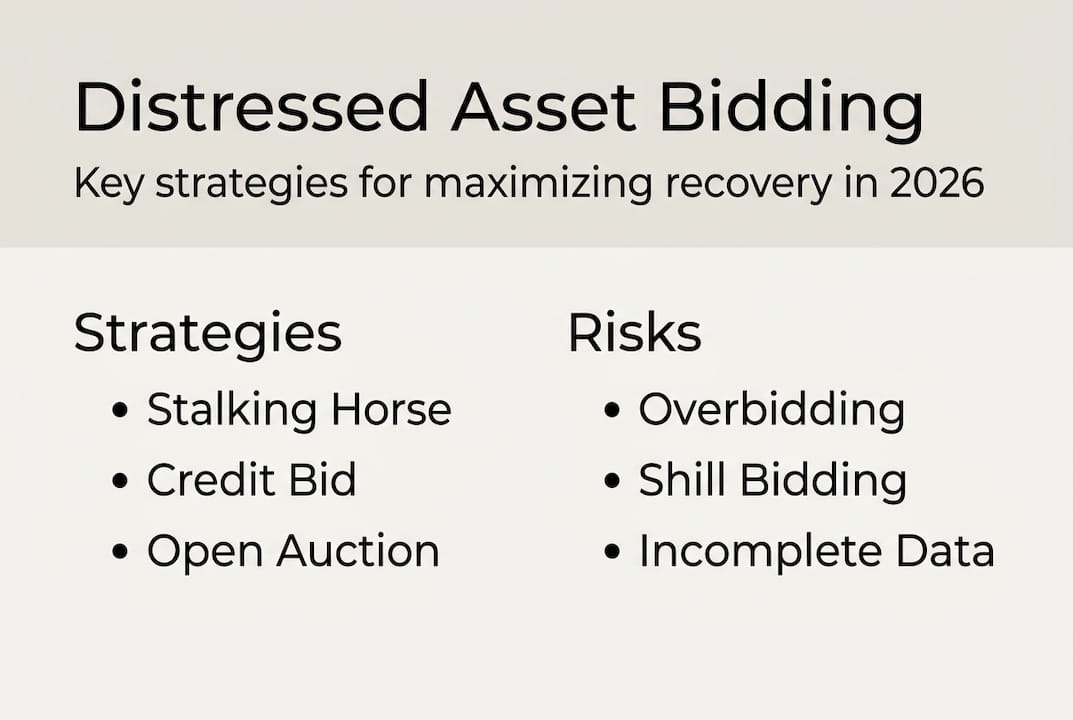 Infographic on core bidding strategies and risks