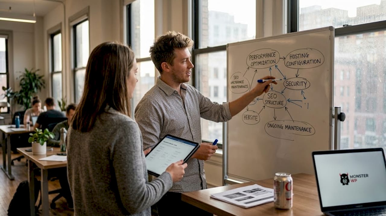 Colleagues sketch AI-powered content clusters