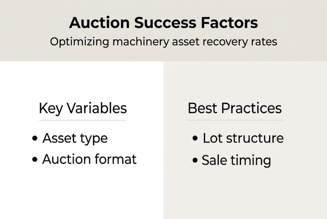 Infographic with auction strategy factors and tips