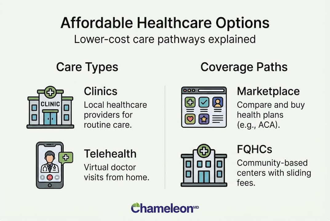 Infographic shows affordable care and coverage options