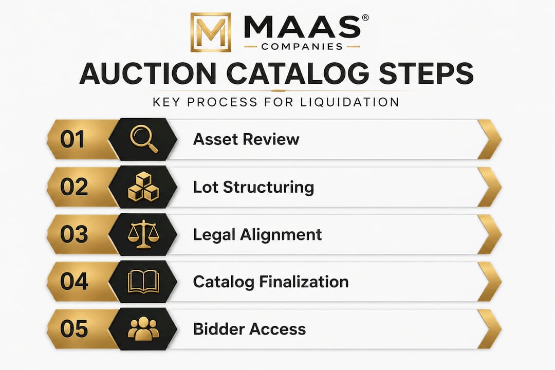 Infographic shows key auction catalog process steps