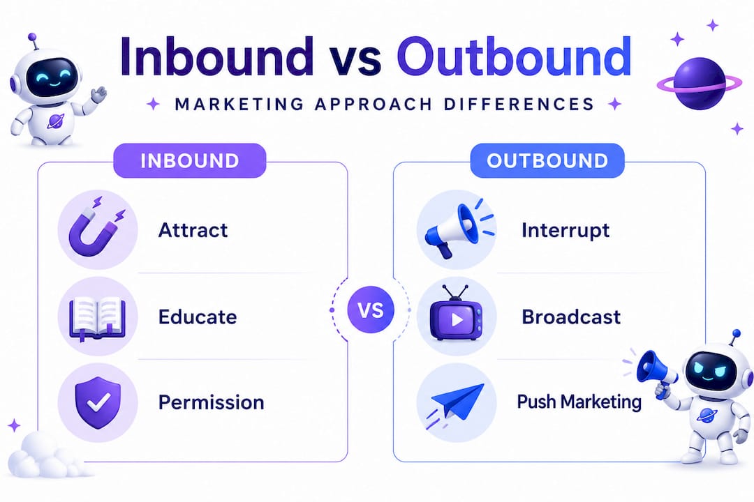 Infographic comparing inbound and outbound marketing
