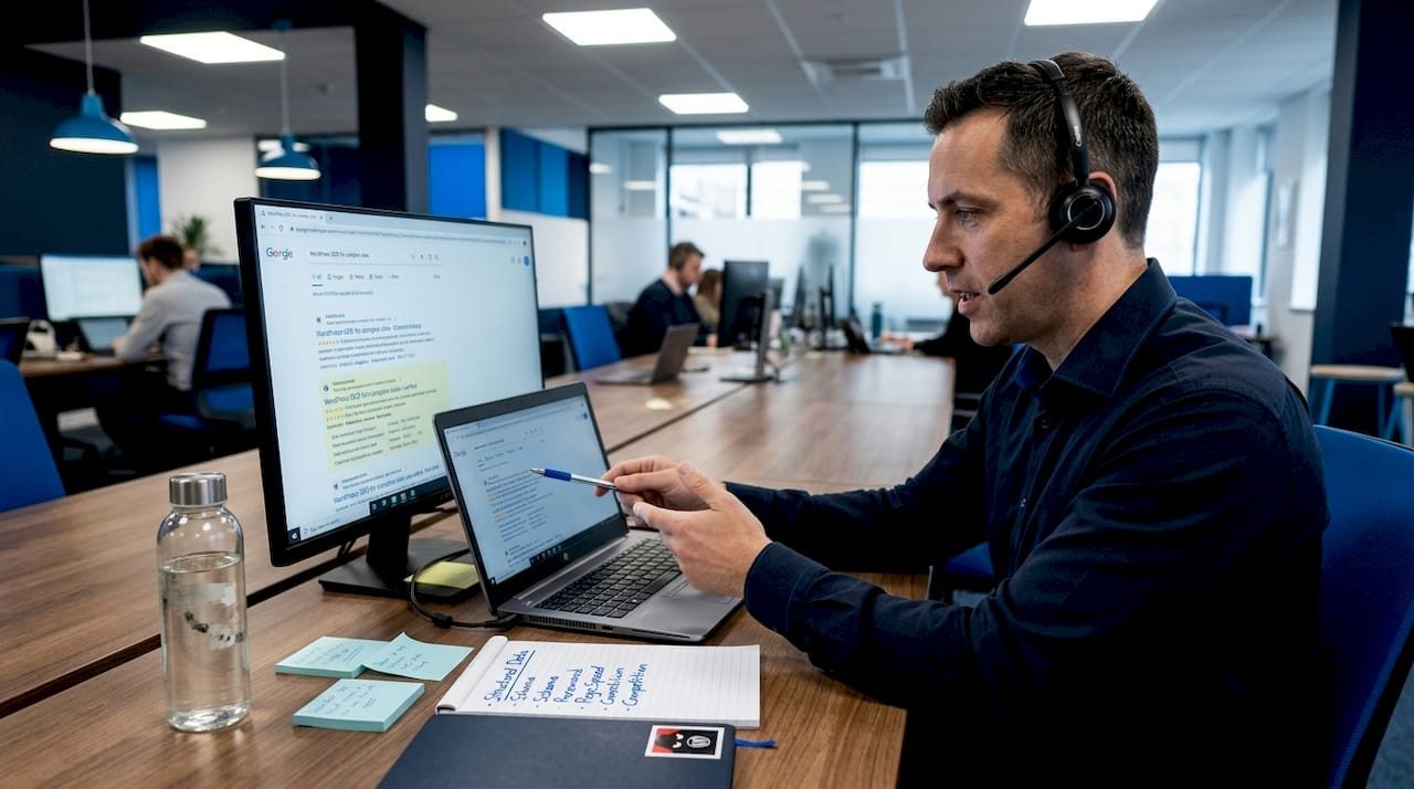SEO specialist studying Google rich snippets