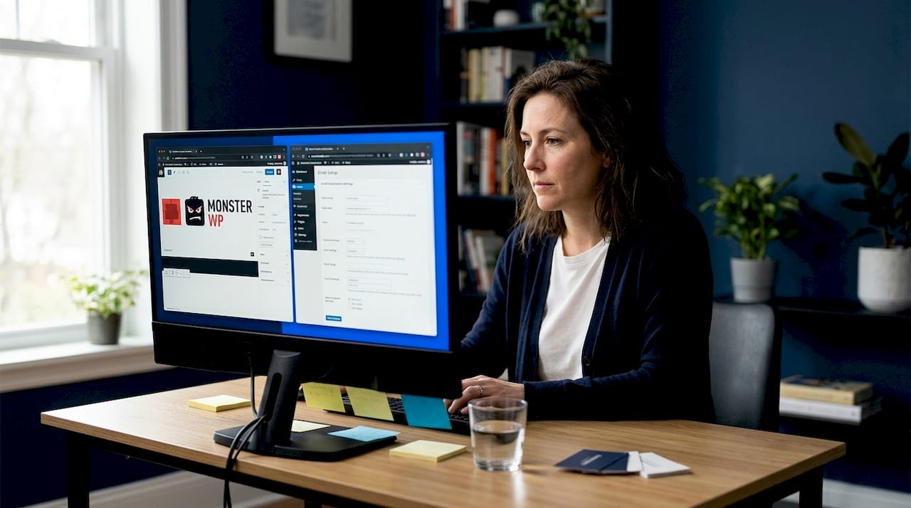 Designer prepping domain and branding tools