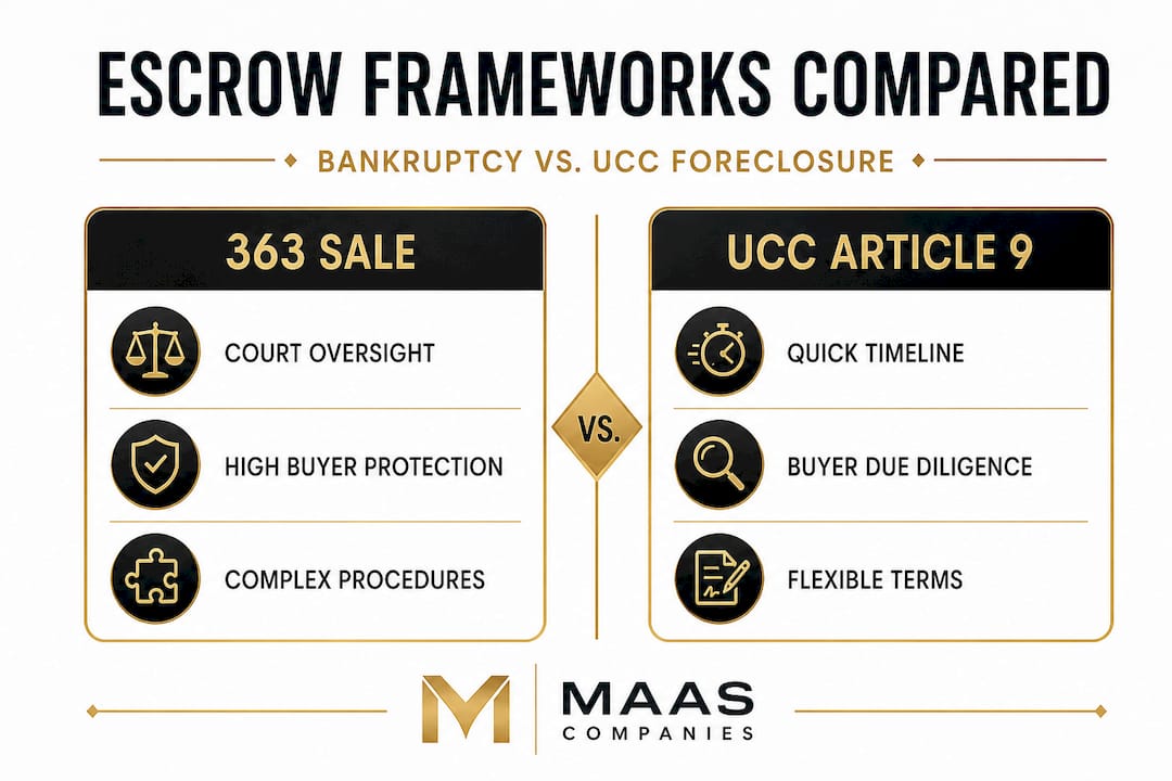 Comparison infographic of auction escrow frameworks