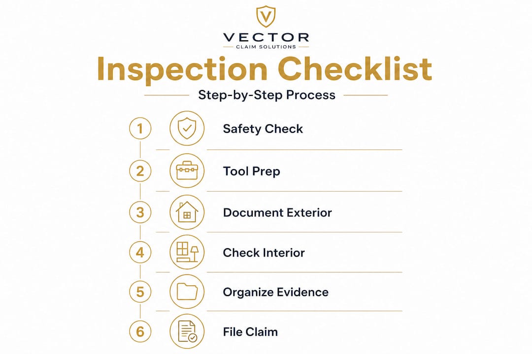 Infographic of hail damage inspection steps