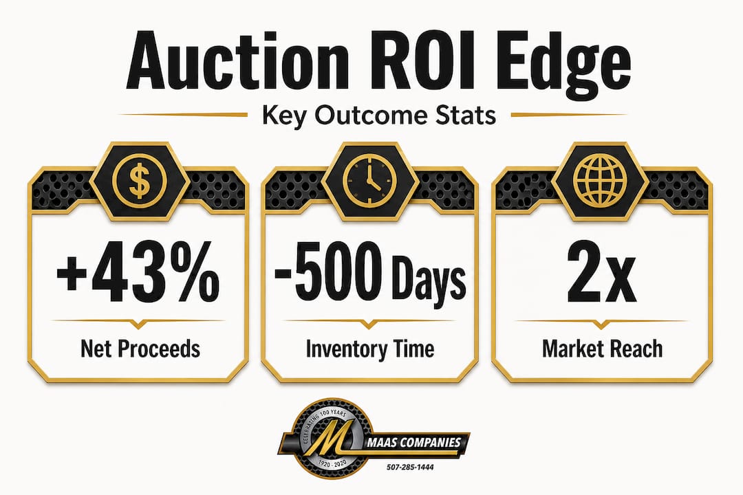 Infographic with auction vs traditional sales statistics