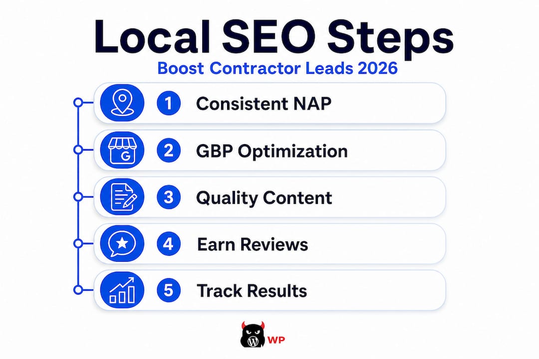 Infographic of five-step local SEO process