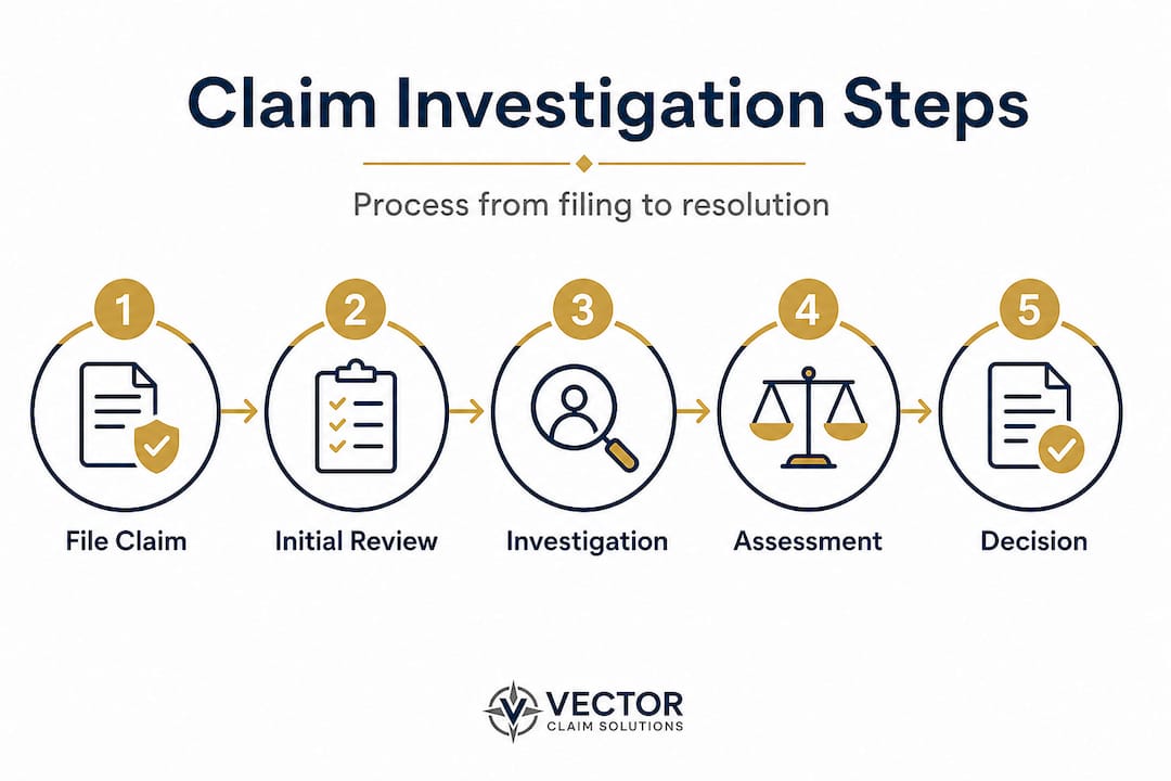 Infographic outlining insurance claim process steps