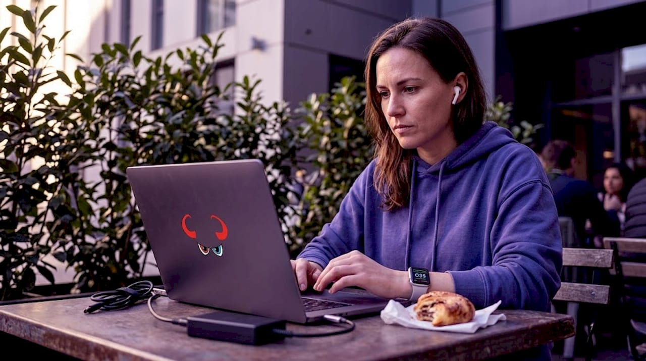 Developer troubleshooting JavaScript SEO issues in café