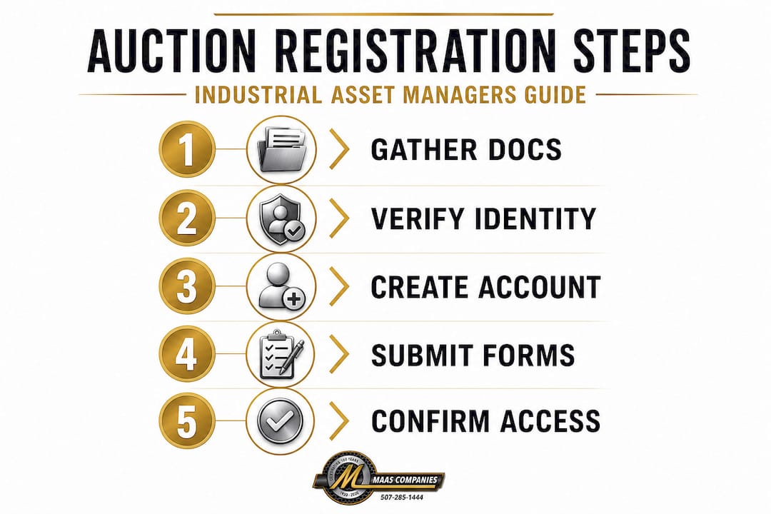 Step-by-step infographic for auction registration