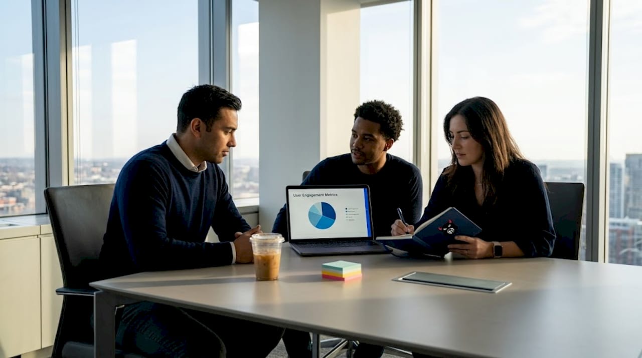 Team reviews website speed and conversions