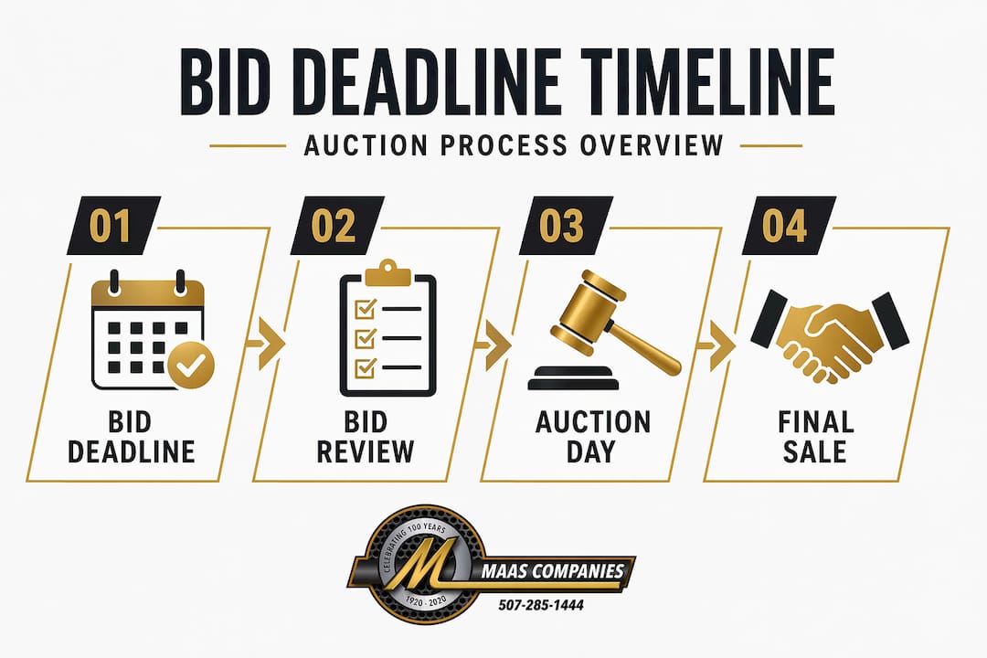 Infographic showing bid deadline timeline steps