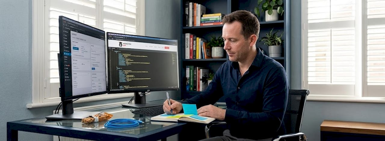 SEO consultant reviewing structured data at desk