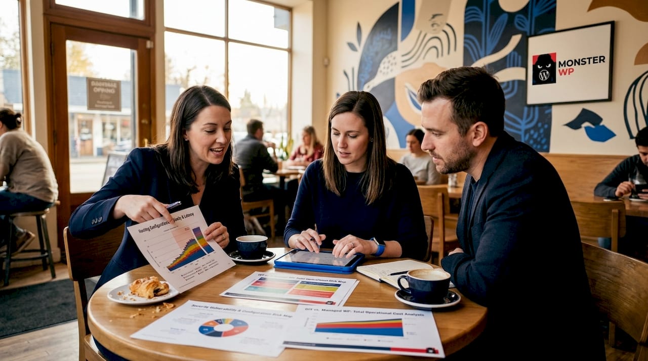 Team discussing clear web pricing at meeting