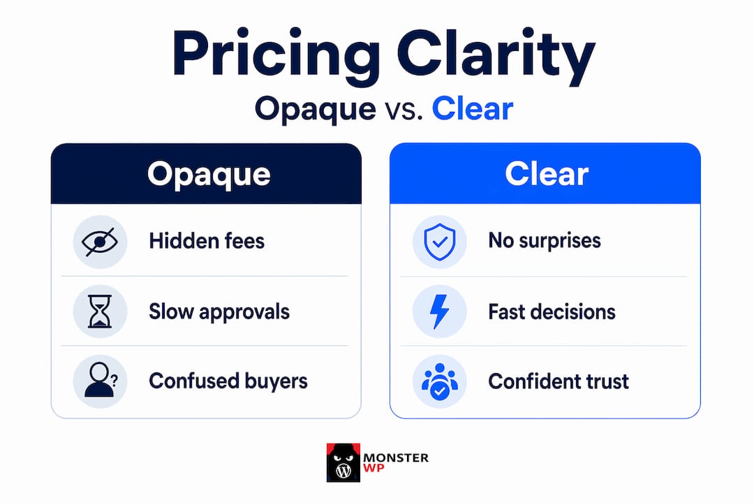 Infographic comparing opaque and clear pricing