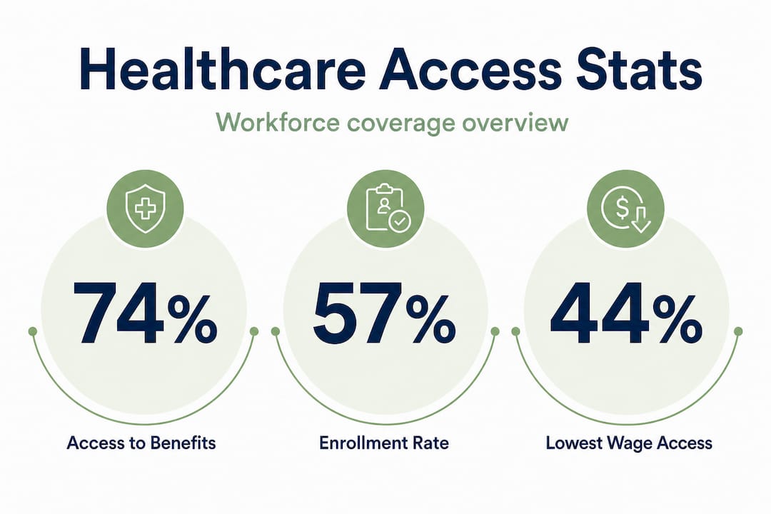 Infographic of employee healthcare access statistics