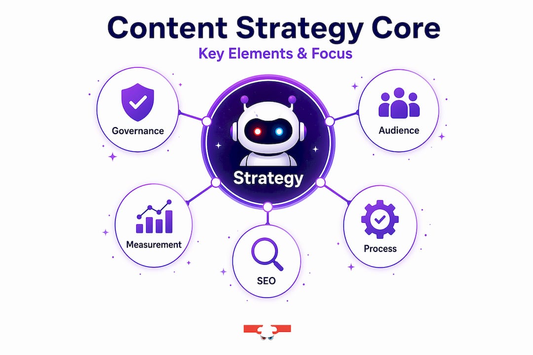 Infographic hierarchy core elements of content strategy