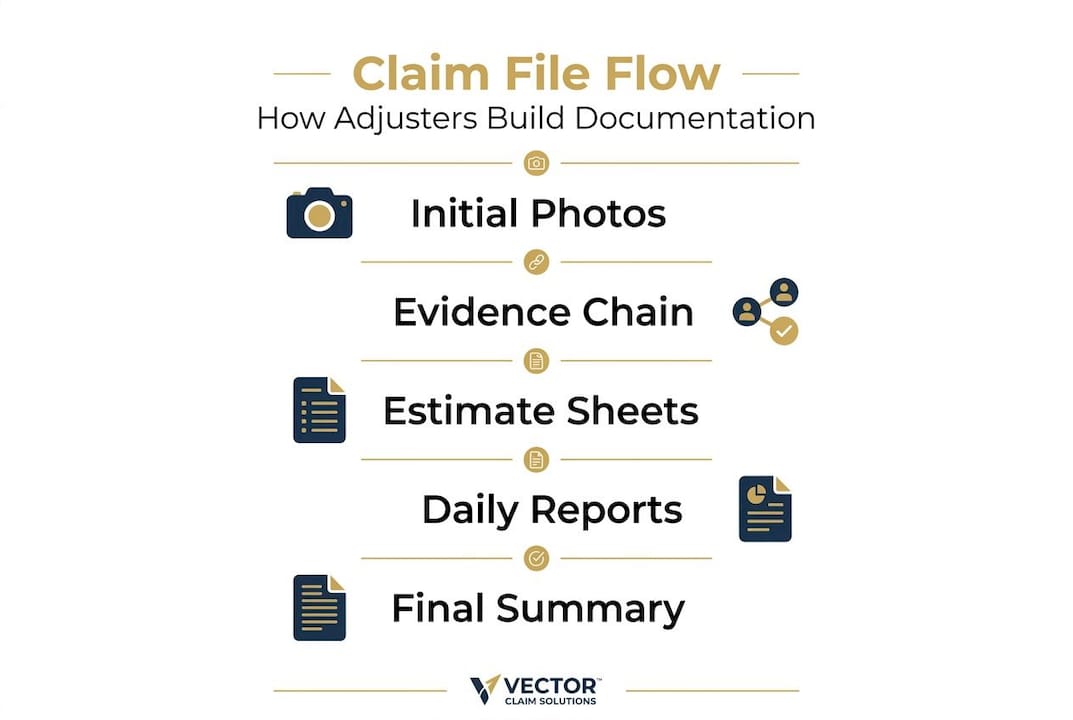 Infographic showing claim file workflow