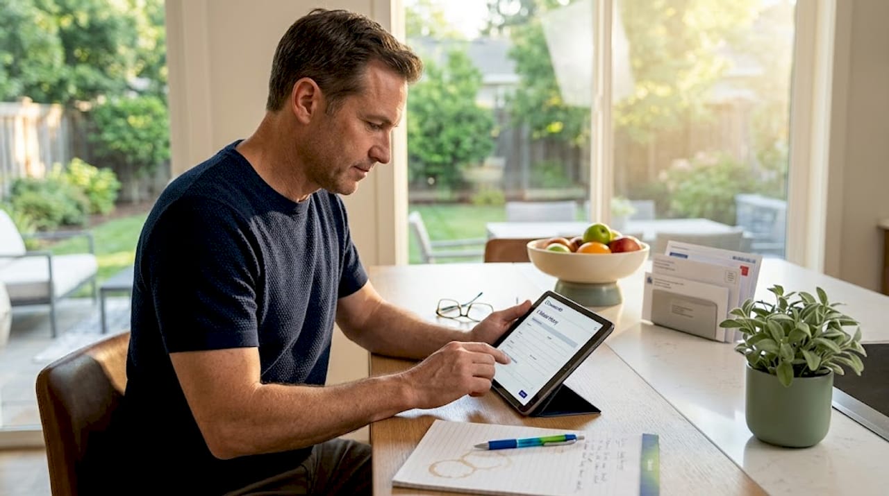 Patient completing telehealth intake paperwork
