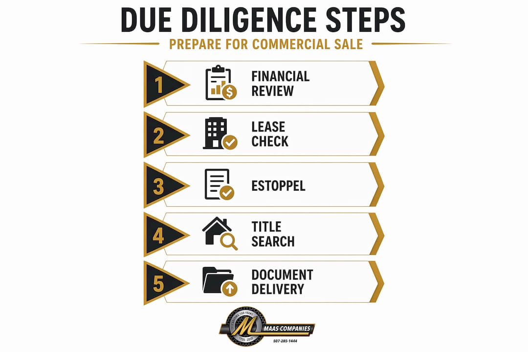 Infographic showing due diligence process for sellers