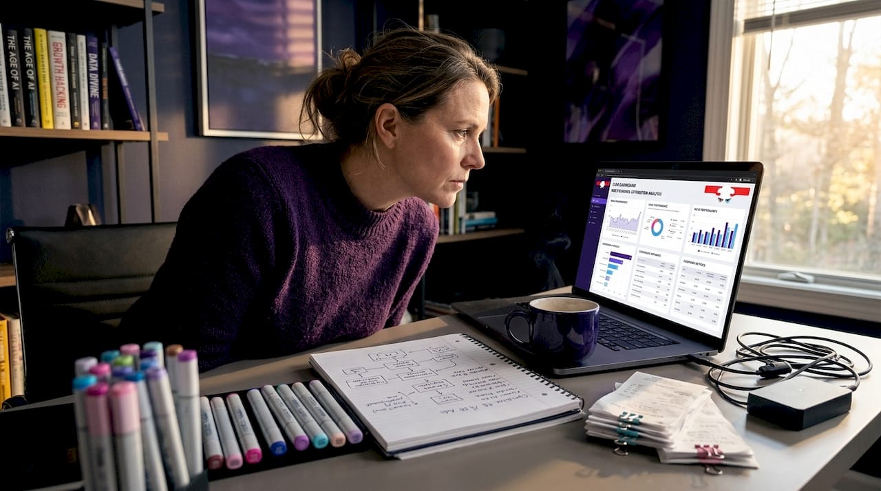 E-commerce manager checks attribution tracking