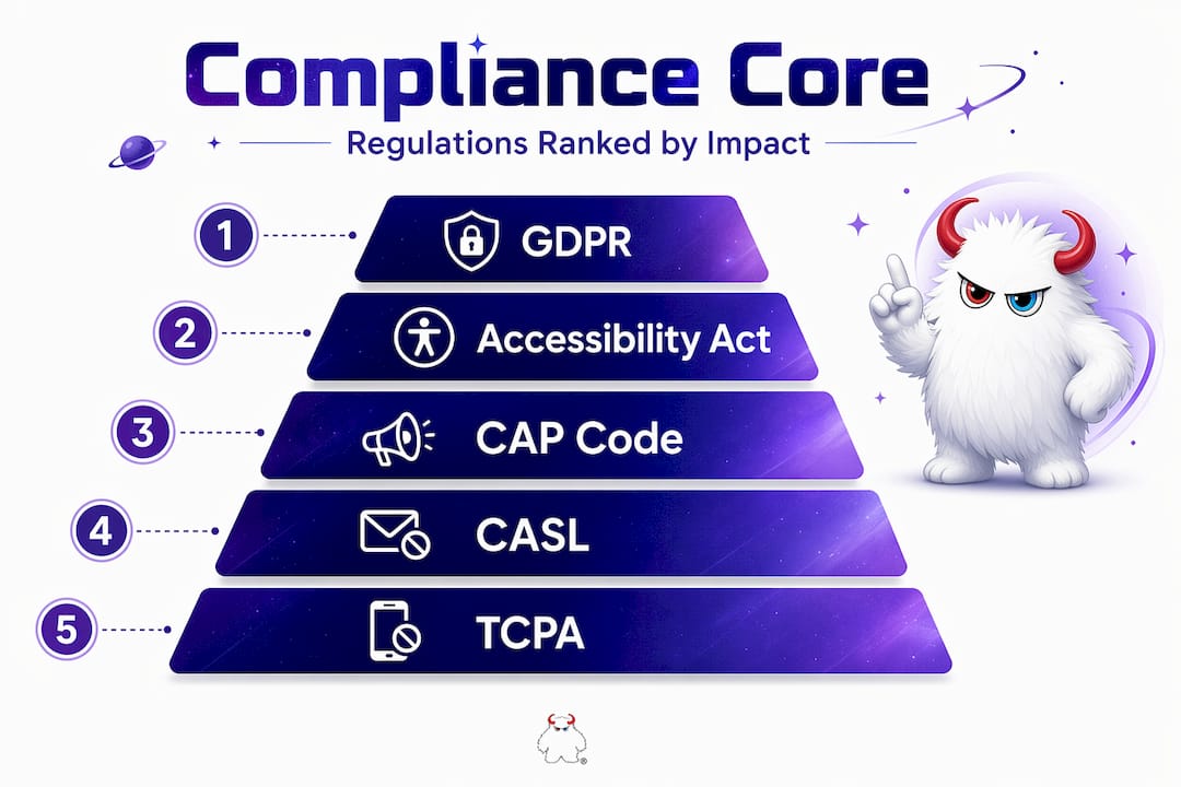 Infographic ranking key marketing compliance regulations