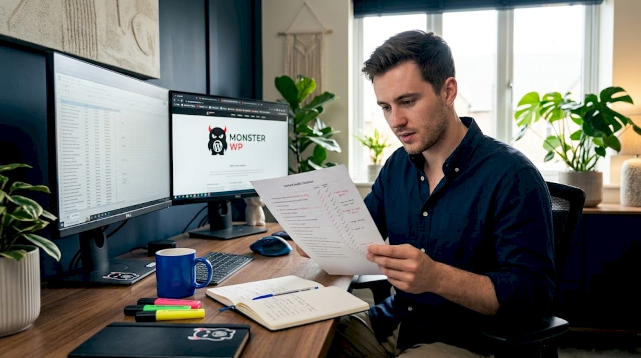 Strategist reviews printed content update checklist