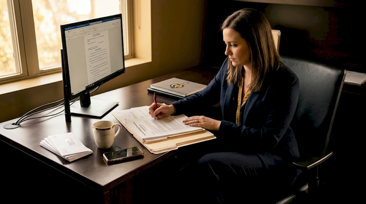 Paralegal checks post-auction documentation