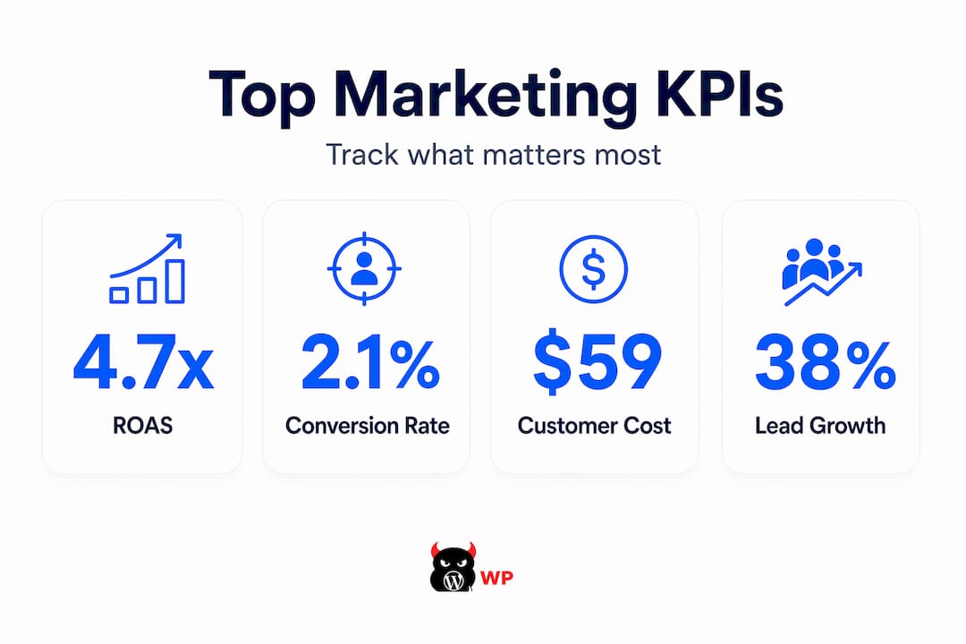 Infographic highlighting digital marketing KPI statistics