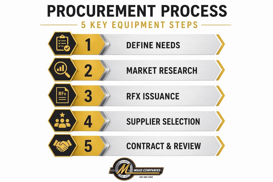 Infographic showing stages of procurement process