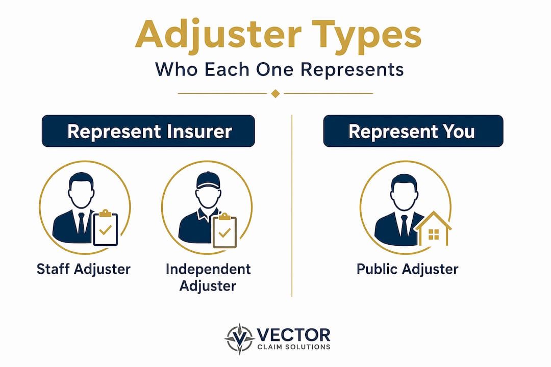 Infographic comparing different adjuster types