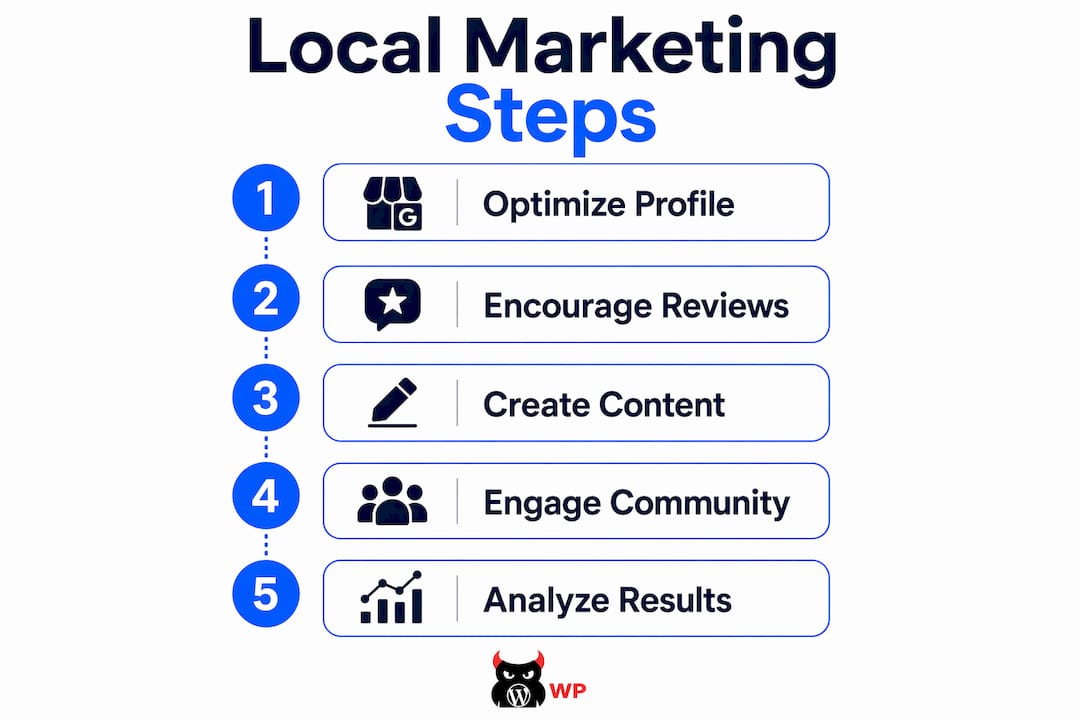 Infographic outlining key steps in local marketing strategy